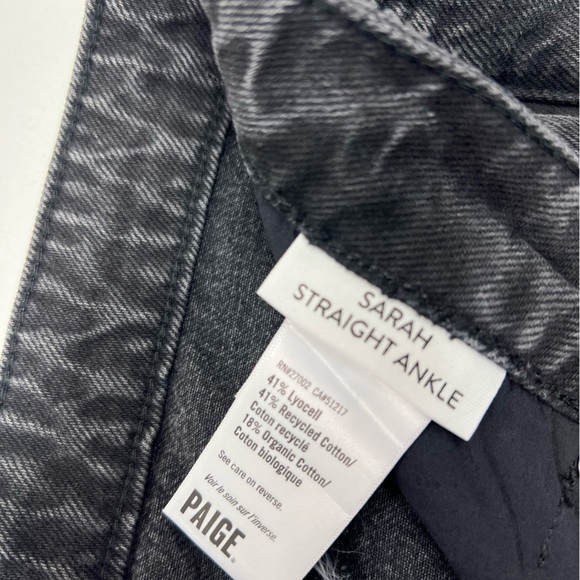 Paige Denim Sarah Straight Ankle Jeans Undone Hem Priscilla Deconstructed NWT - Picture 11 of 16